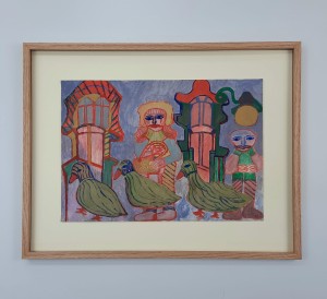 Żarski Henryk / Dokarmianie  /  44 x 56 / tech. papier - tempera 