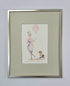 Kotewicz Hanna /  Stylowe dziewczyny na spacerze /akwarela - piórko / 45 x 36 /    