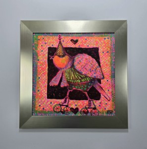 Waszak Emilia /  Ptaszek  / akryl na płycie / 40 x 40  