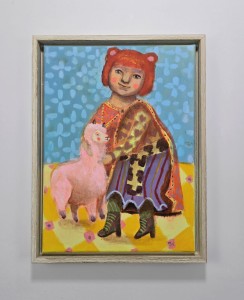 Waszak Emilia /  Dama i  lama / akryl na płótnie / 44 x 34 (1)