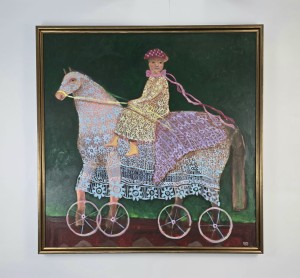 Waszak Emilia / Baba na koniu   / akryl na płótnie / 95 x 95   
