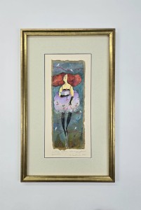 Kotewicz Hanna / Koty chętnie słuchają ptasich opowieści I /akryl-papier czerpany/ 52 x 33  