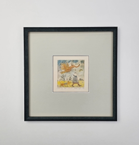 Purzycka Edyta / Wędrowcy  / grafika- akwarela /  36 x 36 