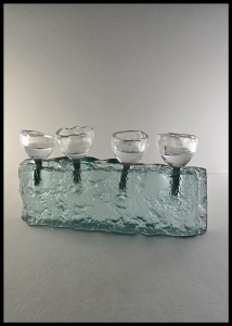 RAFALSKI ANDRZEJ / ŚWIECZNIK  4 x / szkło art. / 37 cm /  