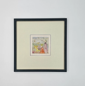 Purzycka Edyta /  Królewski orszak   / grafika - akwarela /  37 x 37 