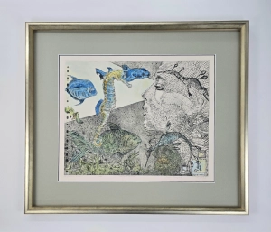 Purzycka Edyta / W głębinach oceanu   / grafika - akwarela / 75 x 65 